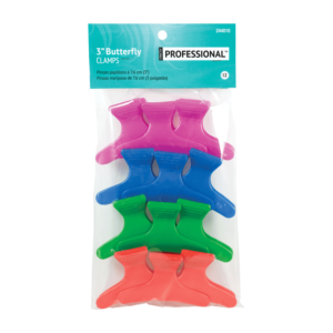 Salon Care Butterfly Clamp Neon - 12 Count