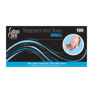 Salon Care Clear Vinyl Powdered Gloves Small - 100 Count