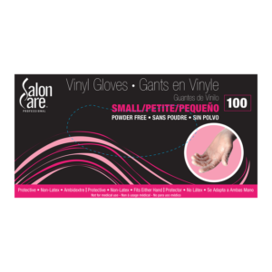 Salon Care Clear Vinyl Powder-Free Small Gloves 100-Count