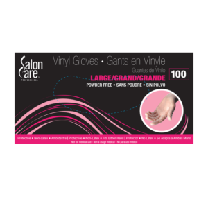 Salon Care Clear Vinyl Powder-Free Large Gloves 100-Count