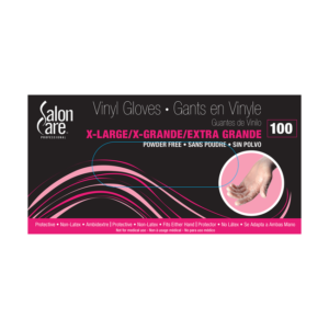 Salon Care Clear Vinyl Powder-Free XL Gloves 100-Count